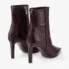 Botines Frankie  85 Botines de cuero con relieve de cocodrilo en color merlot intenso