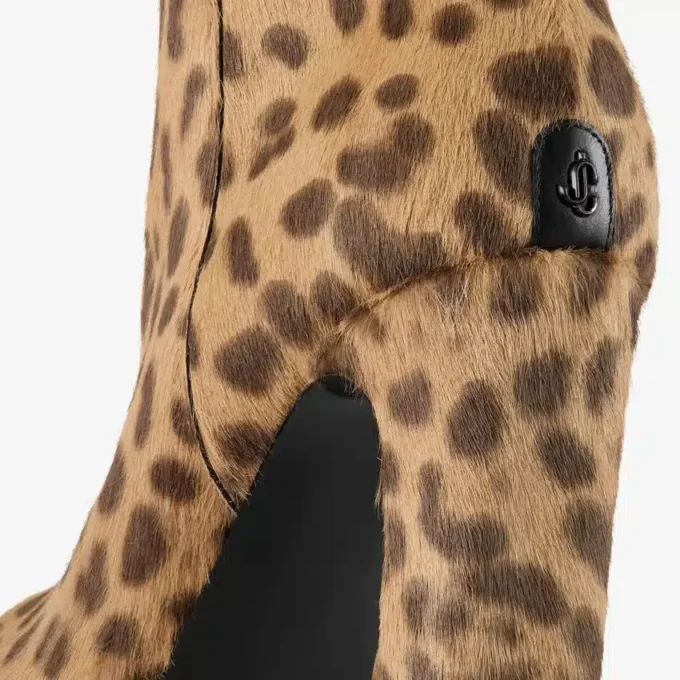 Botines Marene 120 de potro con estampado de leopardo natural Botines Marene 120 de potro con estampado de leopardo natural