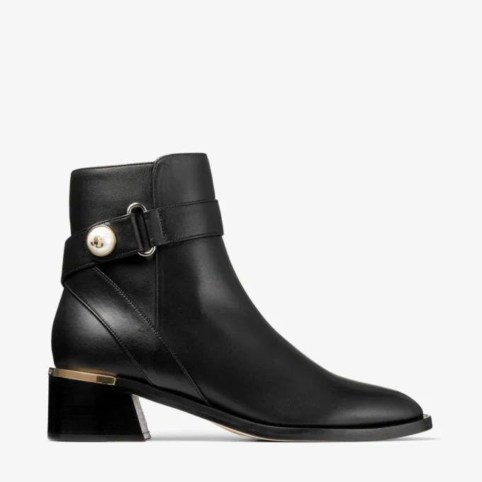 Botines Noor 45 de piel negra Botines Noor 45 de piel negra