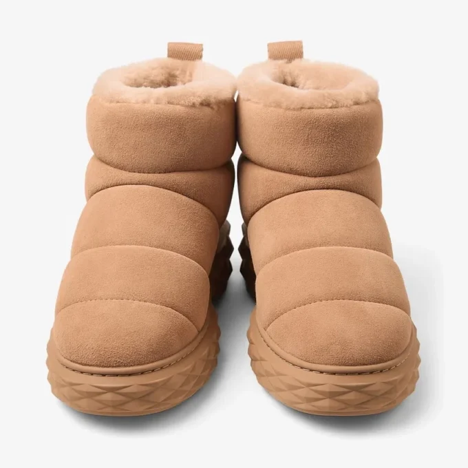 Botines Xan de ante color toffee con borreguillo Botines Xan de ante color toffee con borreguillo