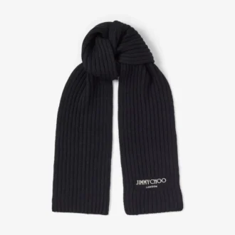 Bufanda de punto Cashwool negra Yukiko