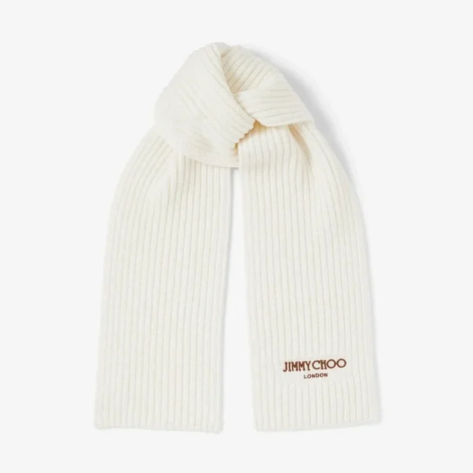 Bufanda de punto Cashwool Yukiko en color latte Bufanda de punto Cashwool Yukiko en color latte