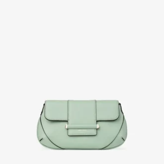 Cartera con barra y cadena Cartera de cuero Biker verde con cadena
