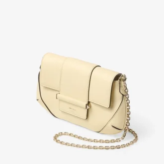 Cartera con cadena Bolso de hombro de piel de Biker color mantequilla
