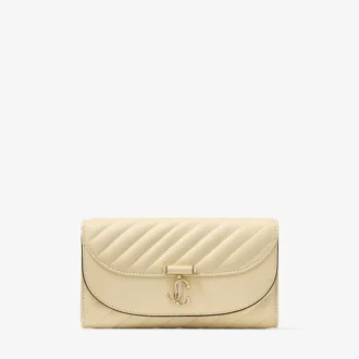 Cartera Curve con cadena Cartera de cuero Biker acolchado color mantequilla con cadena