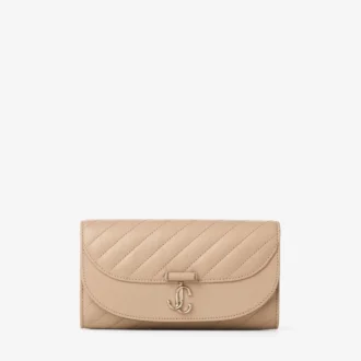 Cartera Curve con cadena Cartera de piel Biker acolchada Chai con cadena