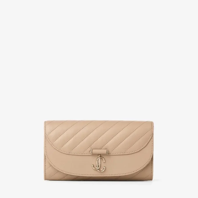 Cartera Curve con cadena Cartera de piel Biker acolchada Chai con cadena Cartera Curve con cadena Cartera de piel Biker acolchada Chai con cadena