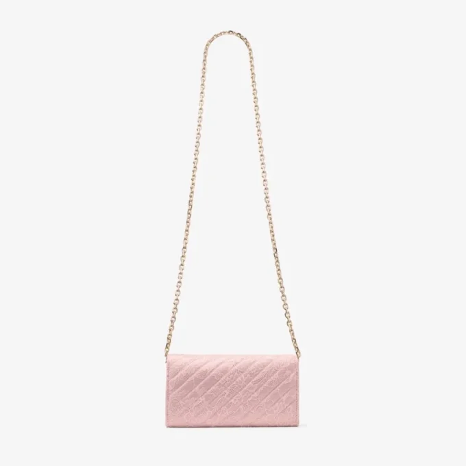 Cartera Curve con cadena Carterita acolchada de encaje jimmy choo con barra JC de cristal Cartera Curve con cadena Carterita acolchada de encaje jimmy choo con barra JC de cristal