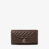 Cartera Curve con cadena de cuero Biker acolchado color chocolate
