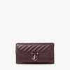 Cartera Curve con cadena de cuero Biker acolchado en color merlot intenso Cartera Curve con cadena de cuero Biker acolchado en color merlot intenso