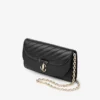 Cartera Curve con cadena negra Cartera de cuero Biker acolchado con cadena Cartera Curve con cadena negra Cartera de cuero Biker acolchado con cadena