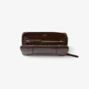 Cartera Diamond Pippa de piel de becerro con relieve de cocodrilo en color chocolate