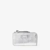 Cartera Lise con cremallera de cuero metalizado vintage plateado Cartera Lise con cremallera de cuero metalizado vintage plateado