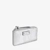 Cartera Lise con cremallera de cuero metalizado vintage plateado Cartera Lise con cremallera de cuero metalizado vintage plateado