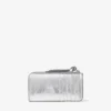 Cartera Lise con cremallera de cuero metalizado vintage plateado Cartera Lise con cremallera de cuero metalizado vintage plateado