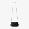 Cartera tipo barra con cadena Bolso bandolera de cuero negro estilo Biker Cartera tipo barra con cadena Bolso bandolera de cuero negro estilo Biker