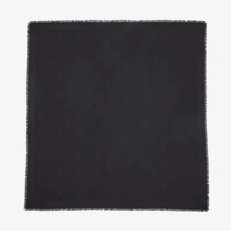 Chal Emani de jacquard de seda y lana negro