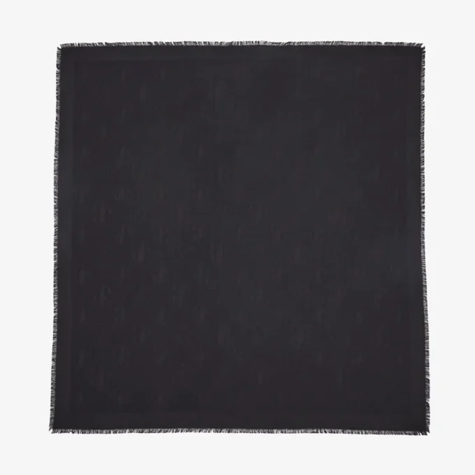 Chal Emani de jacquard de seda y lana negro Chal Emani de jacquard de seda y lana negro