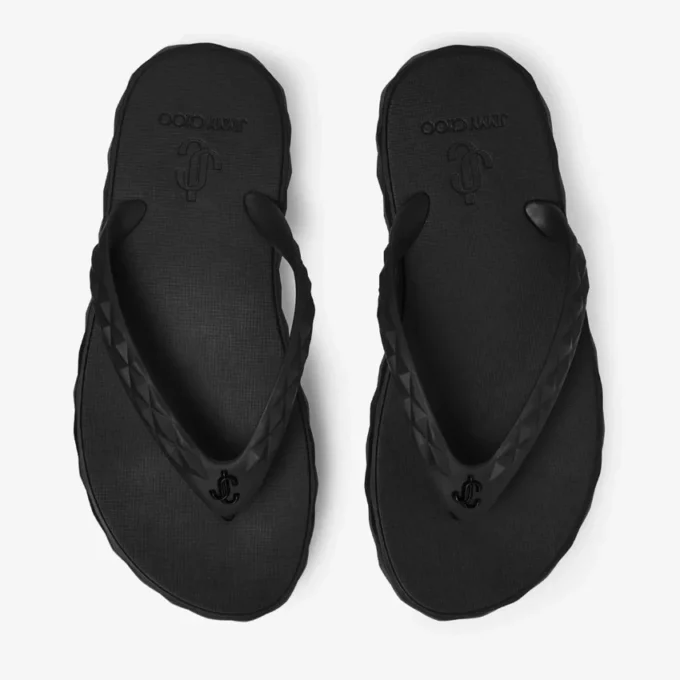 Chanclas Diamond de goma negra Chanclas Diamond de goma negra