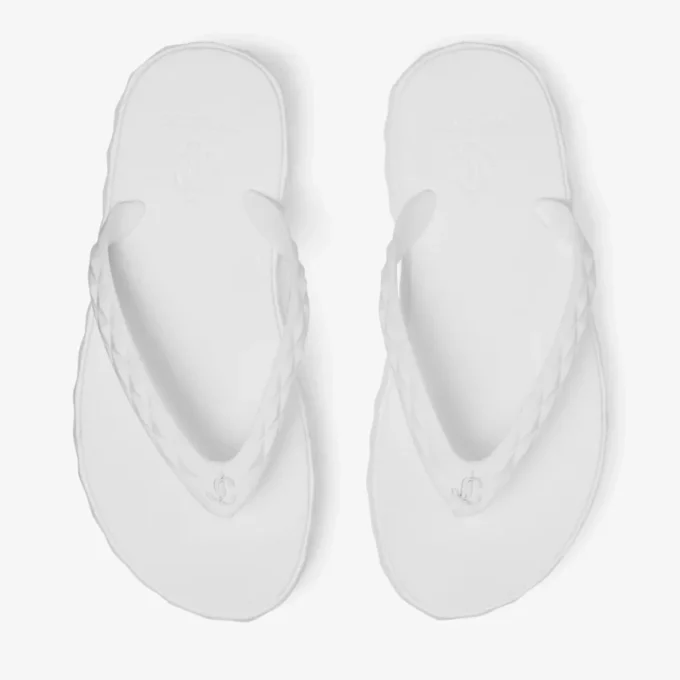 Chanclas Diamond en blanco óptico de goma Chanclas Diamond en blanco óptico de goma