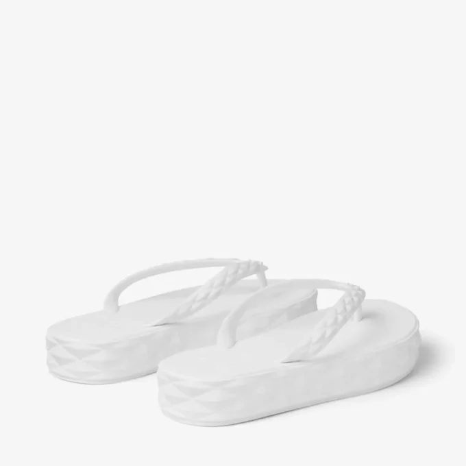 Chanclas Diamond en blanco óptico de goma Chanclas Diamond en blanco óptico de goma