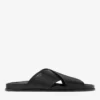 Chanclas Sol de piel vachetta negra