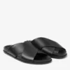 Chanclas Sol de piel vachetta negra