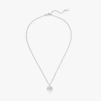 Collar con corazón Collar con corazón con acabado plateado y cristales Collar con corazón Collar con corazón con acabado plateado y cristales