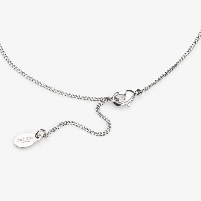 Collar con corazón Collar con corazón con acabado plateado y cristales Collar con corazón Collar con corazón con acabado plateado y cristales