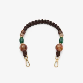 Correa trenzada Correa de cuerda trenzada marrón multicolor con cuentas