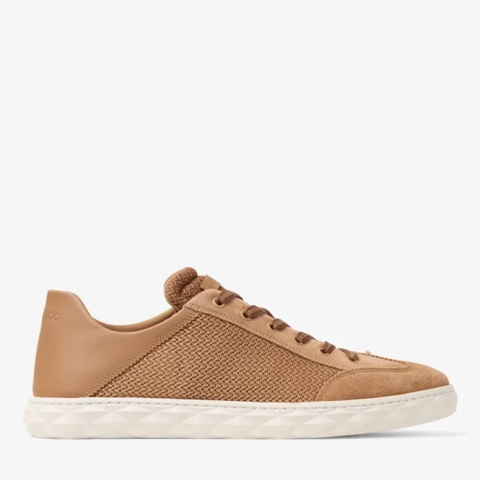 Diamond Flex M Toffee Mix: zapatillas bajas de mezcla de piel y malla transpirable texturizada Diamond Flex M Toffee Mix: zapatillas bajas de mezcla de piel y malla transpirable texturizada