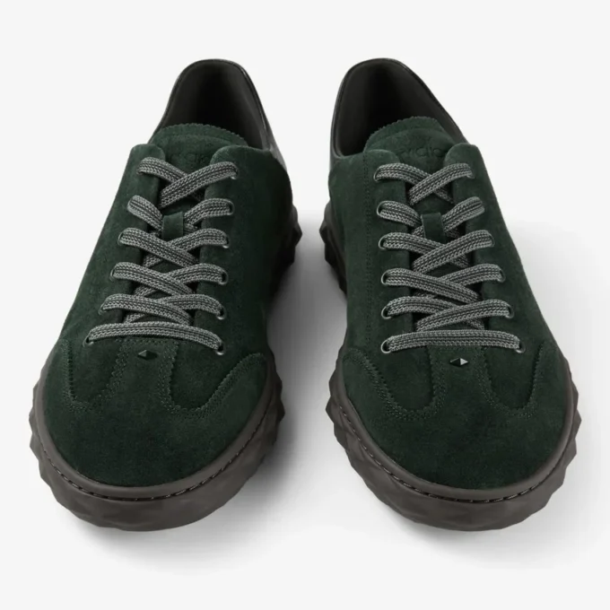 Diamond Flex M: zapatillas de caña baja en ante verde británico y mezcla de piel Diamond Flex M: zapatillas de caña baja en ante verde británico y mezcla de piel