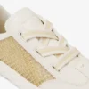 Diamond Light Flex F Zapatillas de mezcla de piel dorada y color café con leche y malla tejida metalizada Diamond Light Flex F Zapatillas de mezcla de piel dorada y color café con leche y malla tejida metalizada