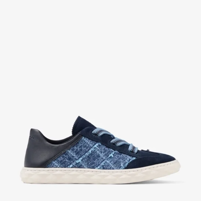 Diamond Light Flex F: zapatillas deportivas de mezcla de piel en color marino y denim con diseño de rejilla Diamond Light Flex F: zapatillas deportivas de mezcla de piel en color marino y denim con diseño de rejilla