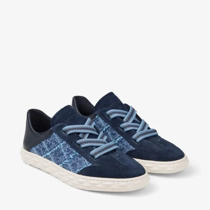 Diamond Light Flex F: zapatillas deportivas de mezcla de piel en color marino y denim con diseño de rejilla Diamond Light Flex F: zapatillas deportivas de mezcla de piel en color marino y denim con diseño de rejilla