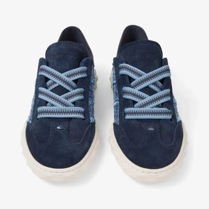 Diamond Light Flex F: zapatillas deportivas de mezcla de piel en color marino y denim con diseño de rejilla Diamond Light Flex F: zapatillas deportivas de mezcla de piel en color marino y denim con diseño de rejilla