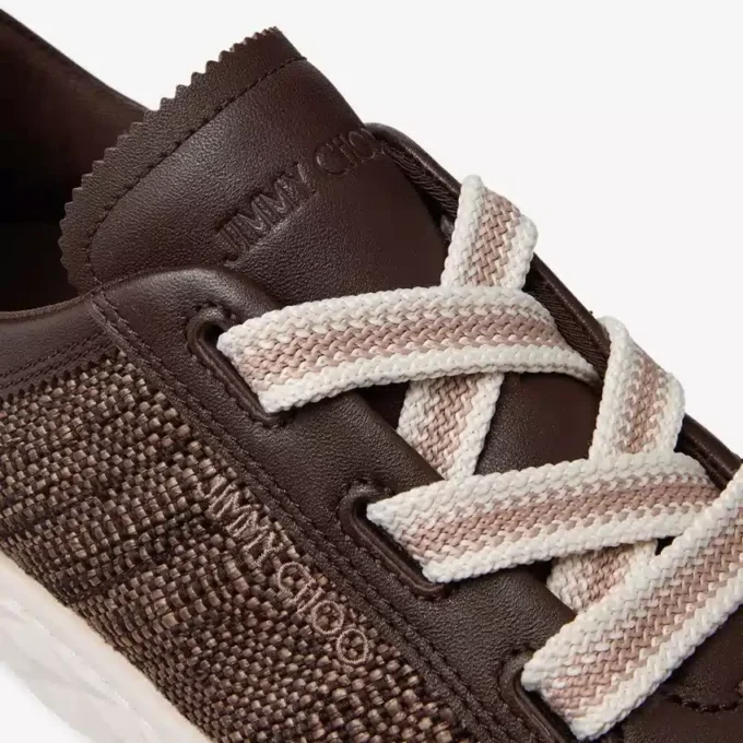 Diamond Light Flex F: zapatillas deportivas de mezcla de piel en tonos chocolate y latte y rafia fina Diamond Light Flex F: zapatillas deportivas de mezcla de piel en tonos chocolate y latte y rafia fina