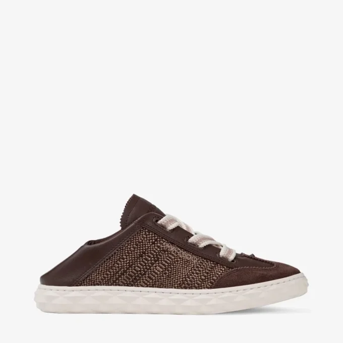 Diamond Light Flex F: zapatillas deportivas de mezcla de piel en tonos chocolate y latte y rafia fina Diamond Light Flex F: zapatillas deportivas de mezcla de piel en tonos chocolate y latte y rafia fina