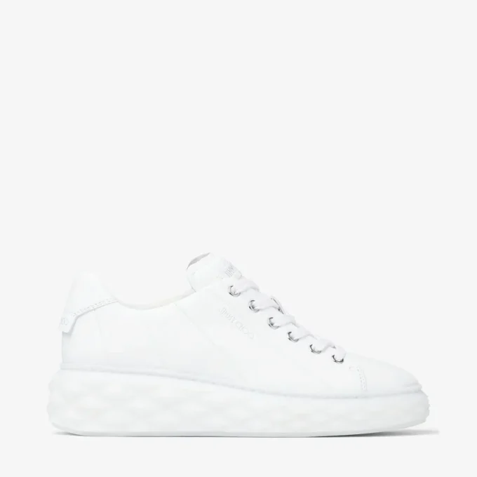 Diamond Light Maxi F: zapatillas bajas de piel napa blanca con suela de plataforma Diamond Light Maxi F: zapatillas bajas de piel napa blanca con suela de plataforma