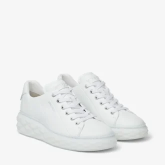 Diamond Light Maxi F: zapatillas bajas de piel napa blanca con suela de plataforma