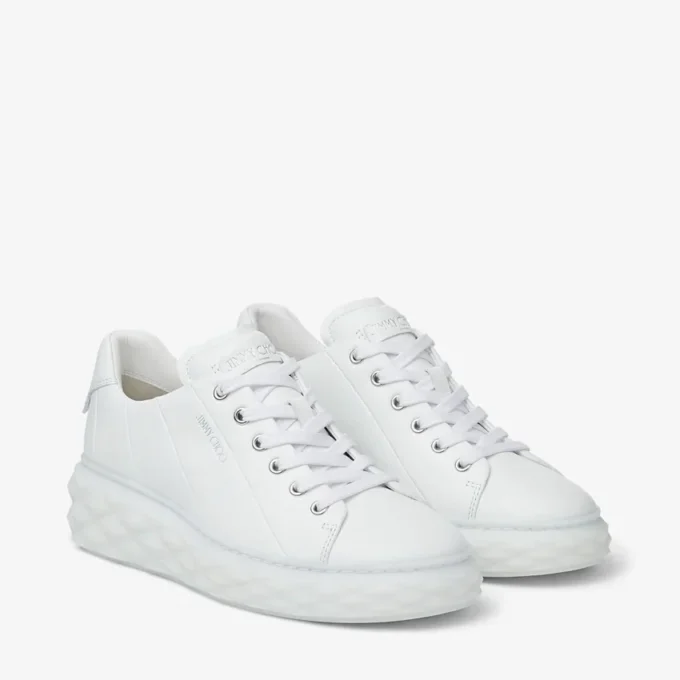 Diamond Light Maxi F: zapatillas bajas de piel napa blanca con suela de plataforma Diamond Light Maxi F: zapatillas bajas de piel napa blanca con suela de plataforma