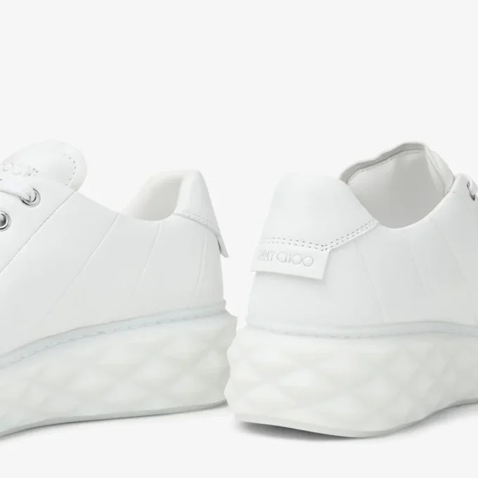 Diamond Light Maxi F: zapatillas bajas de piel napa blanca con suela de plataforma Diamond Light Maxi F: zapatillas bajas de piel napa blanca con suela de plataforma