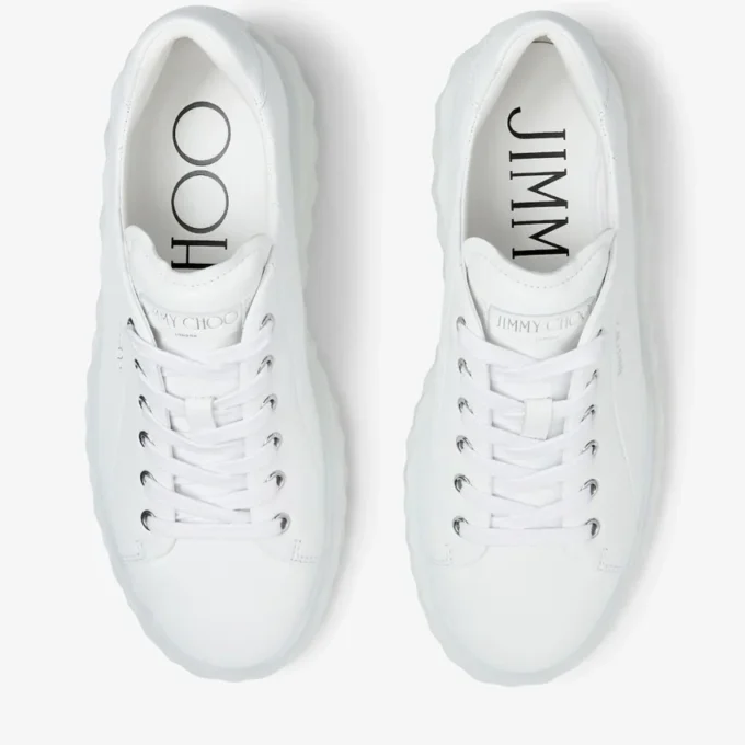 Diamond Light Maxi F: zapatillas bajas de piel napa blanca con suela de plataforma Diamond Light Maxi F: zapatillas bajas de piel napa blanca con suela de plataforma