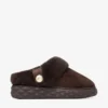 Diamond Maxi Mule F: sandalias de ante color chocolate con borreguillo Diamond Maxi Mule F: sandalias de ante color chocolate con borreguillo