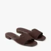 Dina Flat: sandalias cruzadas con talón abierto de piel napa negra Dina Flat: sandalias cruzadas con talón abierto de piel napa negra