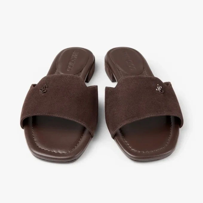 Dina Flat: sandalias cruzadas con talón abierto de piel napa negra Dina Flat: sandalias cruzadas con talón abierto de piel napa negra