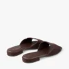 Dina Flat: sandalias cruzadas con talón abierto de piel napa negra Dina Flat: sandalias cruzadas con talón abierto de piel napa negra