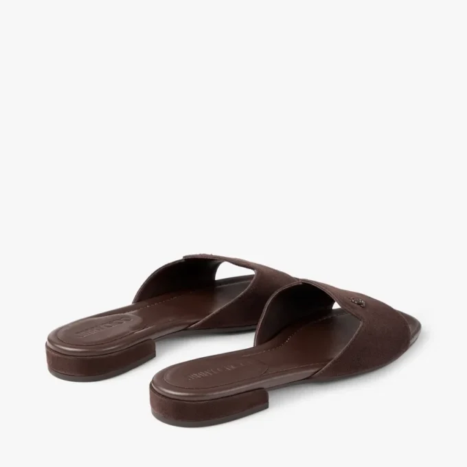 Dina Flat: sandalias cruzadas con talón abierto de piel napa negra Dina Flat: sandalias cruzadas con talón abierto de piel napa negra