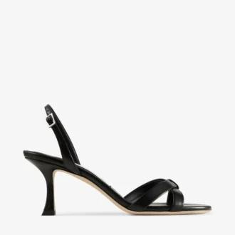 Elsy 70 Sandalias cruzadas con talonera de piel napa negra