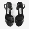 Elsy 70 Sandalias cruzadas con talonera de piel napa negra Elsy 70 Sandalias cruzadas con talonera de piel napa negra